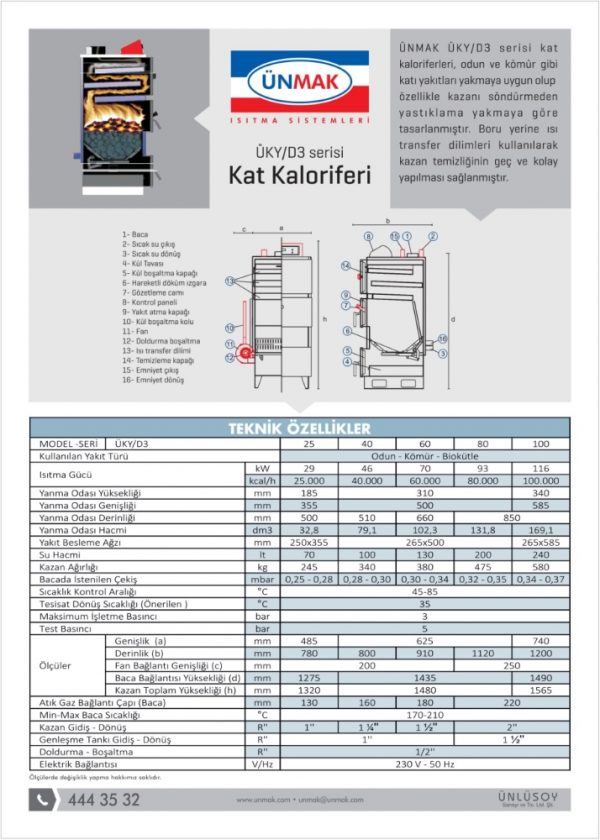 ÜNMAK - ÜKY/D3 Serisi Kazanlar