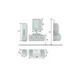 Evros Angel Banyo Dolabı 120 cm - Görsel 3